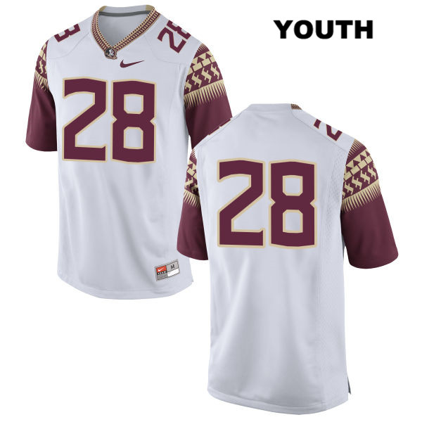 Youth NCAA Nike Florida State Seminoles #28 Malique Jackson College No Name White Stitched Authentic Football Jersey YGJ5069DM